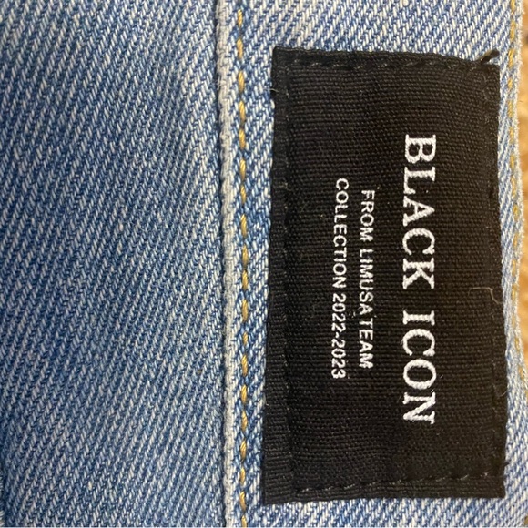 Black Icon Floral Patterned Blue Jeans - Picture 3 of 4